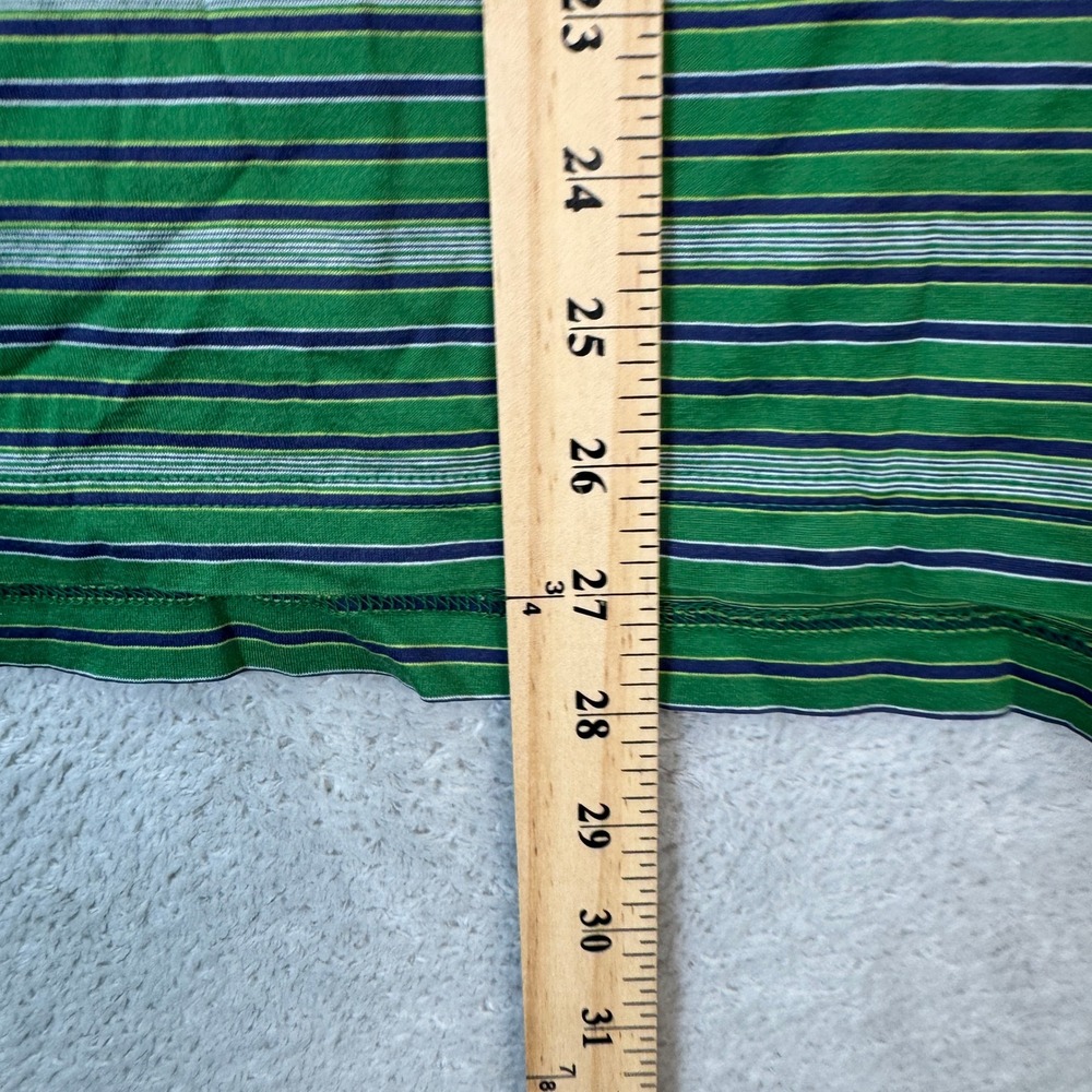 Peter Millar Mens Medium Green Striped Golf Polo‎ Shirt Lighthouse 1894 Casual - Picture 6 of 7